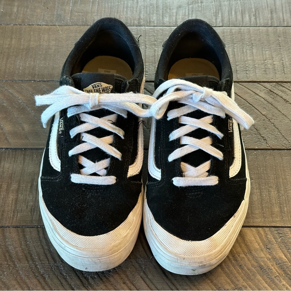 Vans Style 112 Pro Skateboarding Sneakers - Black Suede - Youth 6, Woman’s 8